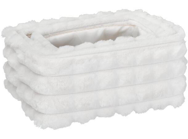 Kurv jordfarger fløyel/pels 6ass s/3 20x14x10cm 24x16x11cm 26x21x12cm 