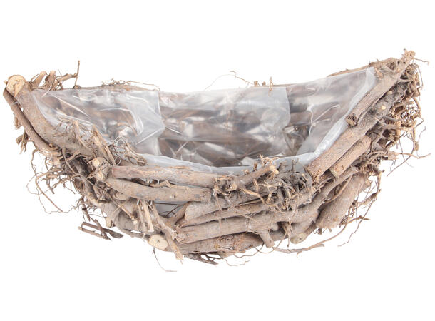 Kurv potte flettet m/plast 44x22x19cm 