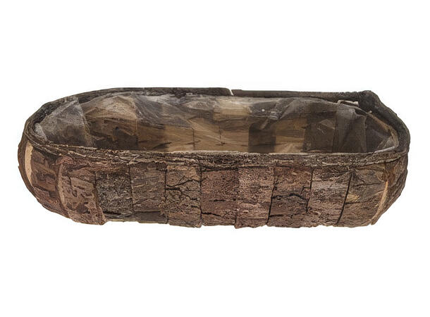 Kurv potte tre m/plast 41x9,5x7,5cm 