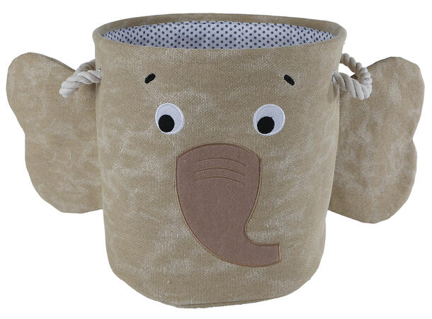Kurv stoff grå/beige/rosa 30x30cm 3ass 