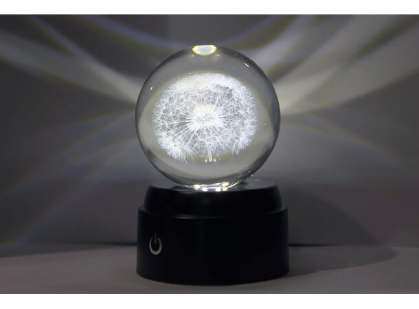 Lampe Stemningslys LED Løvetann 8x13 cm Med USB-C ladekabel 