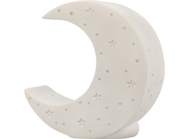 Lampe hvit stjerne måne LED 21cm 2ass Batteri: 3xAAA ikke inkludert 