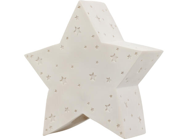 Lampe hvit stjerne måne LED 21cm 2ass Batteri: 3xAAA ikke inkludert 