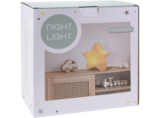 Lampe hvit stjerne måne LED 21cm 2ass Batteri: 3xAAA ikke inkludert 