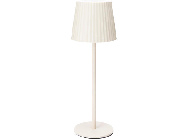 Lampe krem varmhvit 24stk LED h:27,5cm USB-lading m/kabel 80cm. 3-modus lys 
