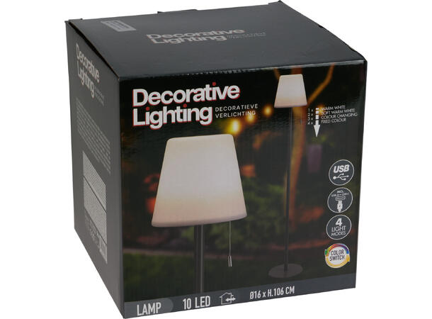 Lampe utendørs 16,5x16,5x106 cm 