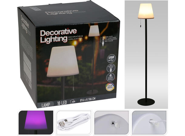 Lampe utendørs 16,5x16,5x106 cm 