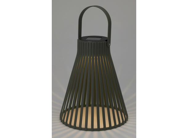 Lykt Solar beige,brun,grønn 15x18cm 3ass 