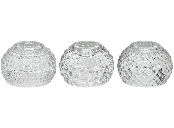 Lysestake blankt glass 6,5x4,5cm 3ass 