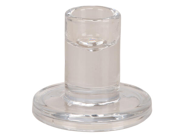 Lysestake kronelys klart glass 6,5x6cm 