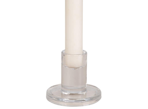 Lysestake kronelys klart glass 6,5x6cm 