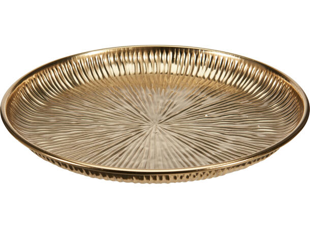 Lysfat gull mønstret metall 39cm 