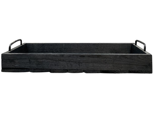 Lysfat sort tre metallhåndtak 45x21x9cm 