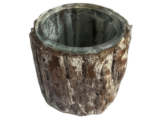 Lysglass med tre på utsiden 8,5x8,5cm 