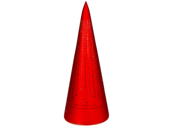 Lyslykt LED Det lyser... Rød kjegle 25cm Batteri: AAAx3 T: 6/18t 15LED 