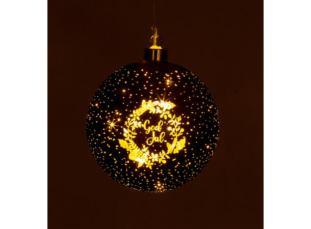 Lyslykt LED Julekrans brun rund 12cm Batteri: AAAx3 Timer 6/18t 10 ledpærer 