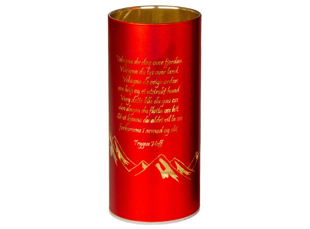 Lyslykt LED Nord norsk v1 rød 7x15cm Batteri 3xAAA Timer 6/18t 10 ledpærer 