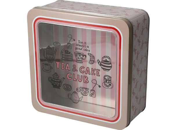 Metallboks firkantet 19x19x8,5cm 4ass Forpakn.12stk 