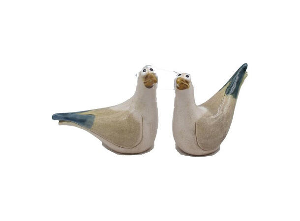 Måke natur keramikk 16,8x7,8x12,6cm 2ass 