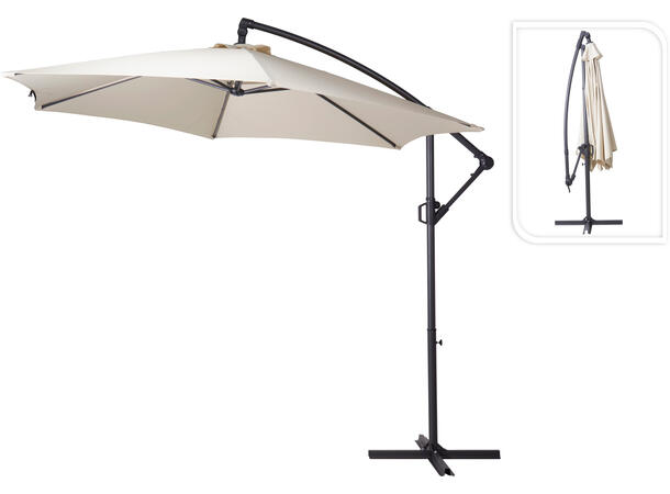 Parasoll ecru med stativ/sveiv 300cm 