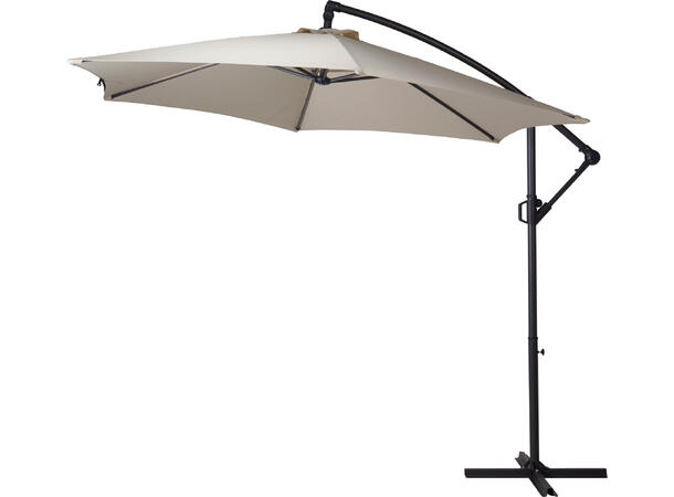 Parasoll ecru med stativ/sveiv 300cm 