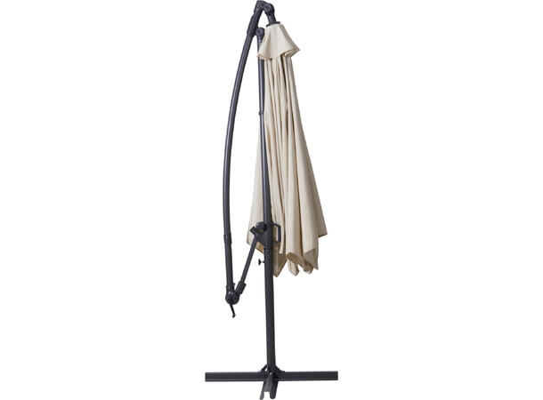 Parasoll ecru med stativ/sveiv 300cm 