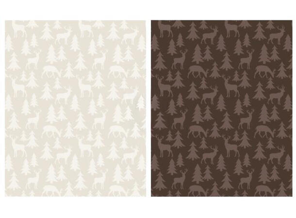 Pledd skog Polyester120x150cm 2ass Hvit Brun 