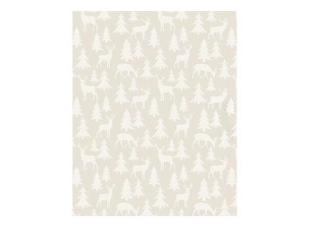 Pledd skog Polyester120x150cm 2ass Hvit Brun 