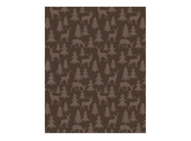 Pledd skog Polyester120x150cm 2ass Hvit Brun 