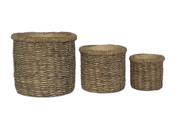 Potte beige sement 18,3x18,3x16 cm Forpk 6stk 