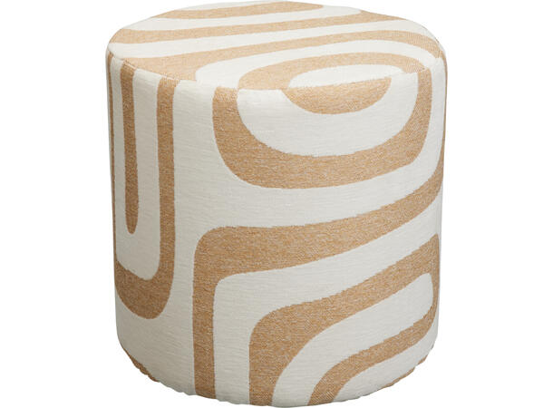 Puff stripet hvit/beige 35x35cm Polyester 
