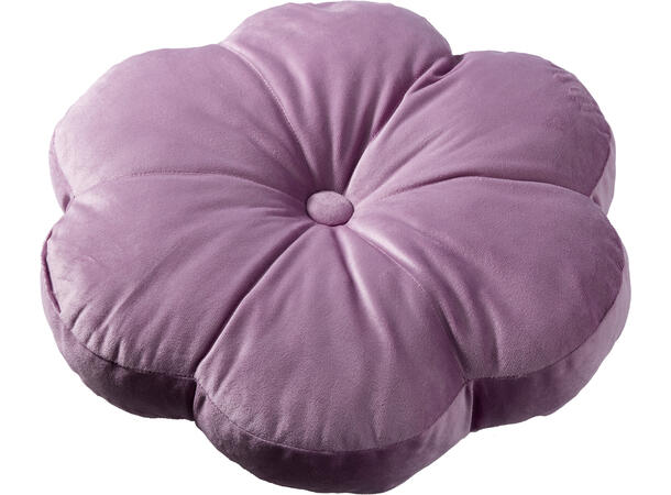 Pute blomsterform velur d:38cm 4ass Med polyesterfyll 