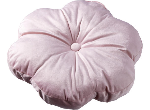 Pute blomsterform velur d:38cm 4ass Med polyesterfyll 