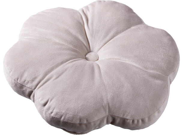 Pute blomsterform velur d:38cm 4ass Med polyesterfyll 