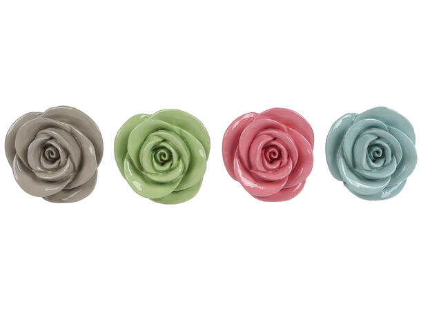 Pynt til potte rose pastell 5,5cm 4ass Polystone 
