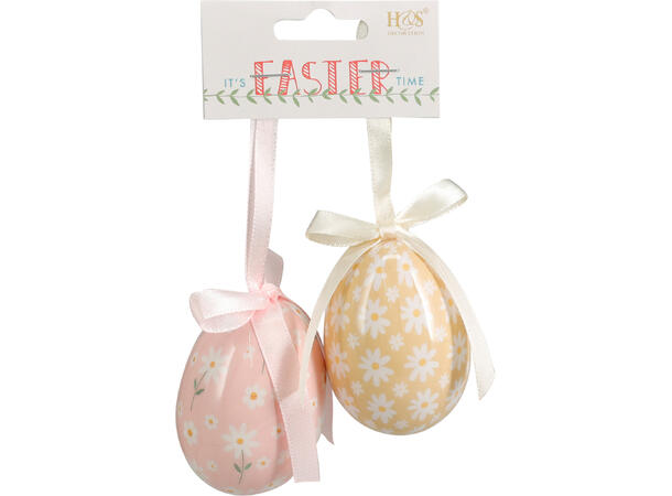 Påskeegg blomst 4,5x9,5cm s/2 2ass Forpk 36stk 