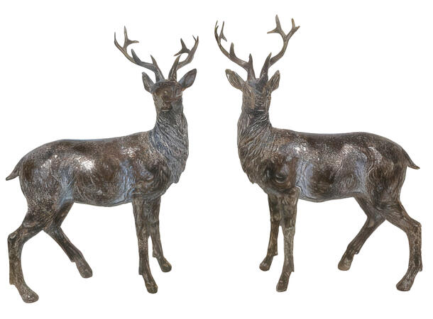 Reinsdyr antikkbrun polyresin 18x8x25cm 