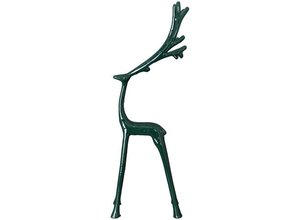 Reinsdyr grønn metall 13x8x40,5cm 