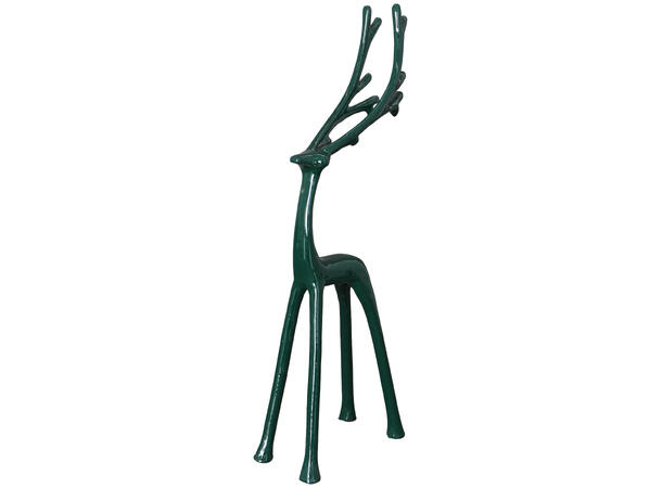 Reinsdyr grønn metall 13x8x40,5cm 