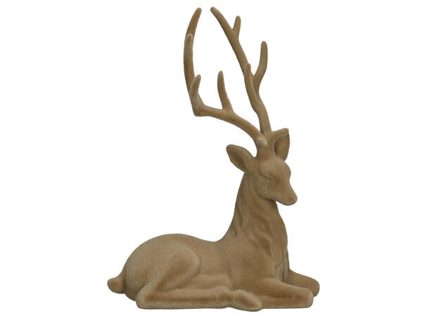 Reinsdyr liggende lysebrun 25x13x36cm 