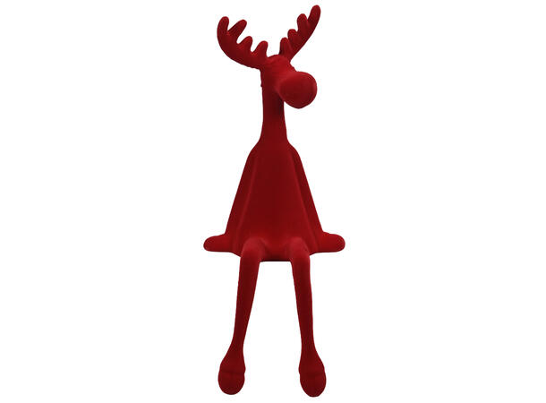 Reinsdyr sittende kant mørkerød 11x30cm 