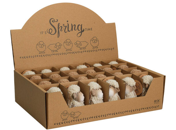 Sau keramikk 8cm 2ass Display med 24 stk Vekt:60g pr stk 