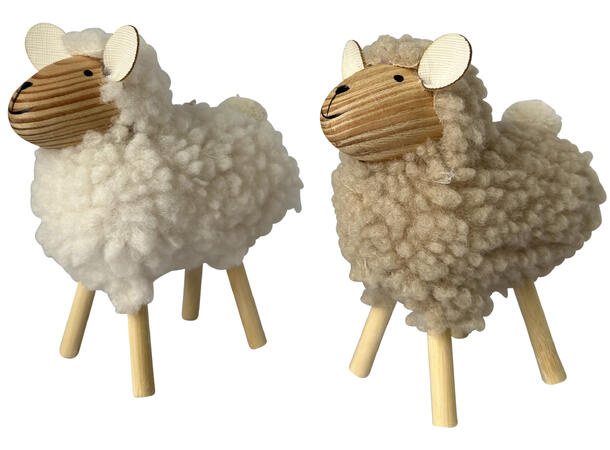 Sau stående tre m/pels 14x9x16,5cm 2ass Forpk 2stk 