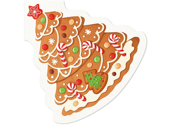 Serviett Airlaid Juletre pepperkake Lunsjserviett 10 stk 3-lags 33x33cm 