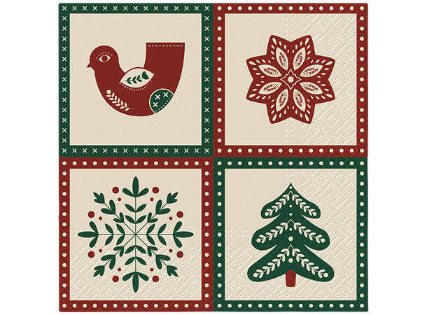 Serviett Christmas Folk Lunsjserviett 20 stk 3-lags 33x33cm 