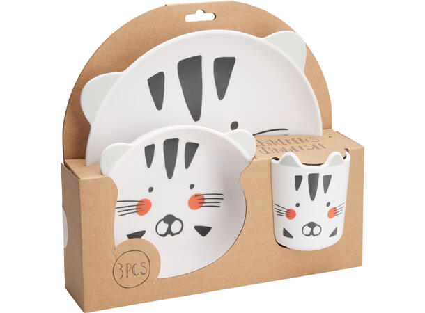 Servise melamin 3 deler 2ass Skål 15x4,5cm Fat: 23cm Krus 9cm 250ml 