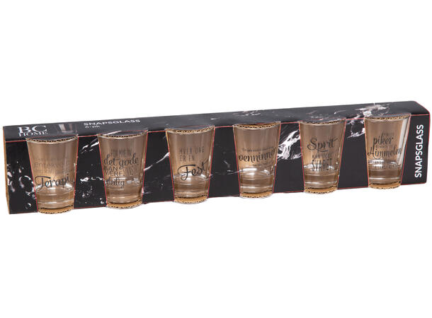 Shotglass blank jente-tekster 5x6cm s/6 Gavepakket sett med 6 stk shotglass 