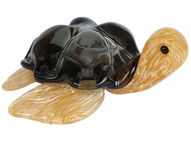 Skilpadde grønlig glass 15,5x15x7cm Forpakning 8stk 