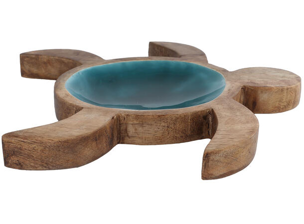 Skilpadde mangotre blå emalje 21x19x3cm 