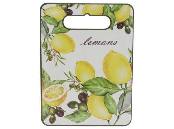 Skjærebrett m/sitron keramikk 20x15x1cm Forpk 8stk 